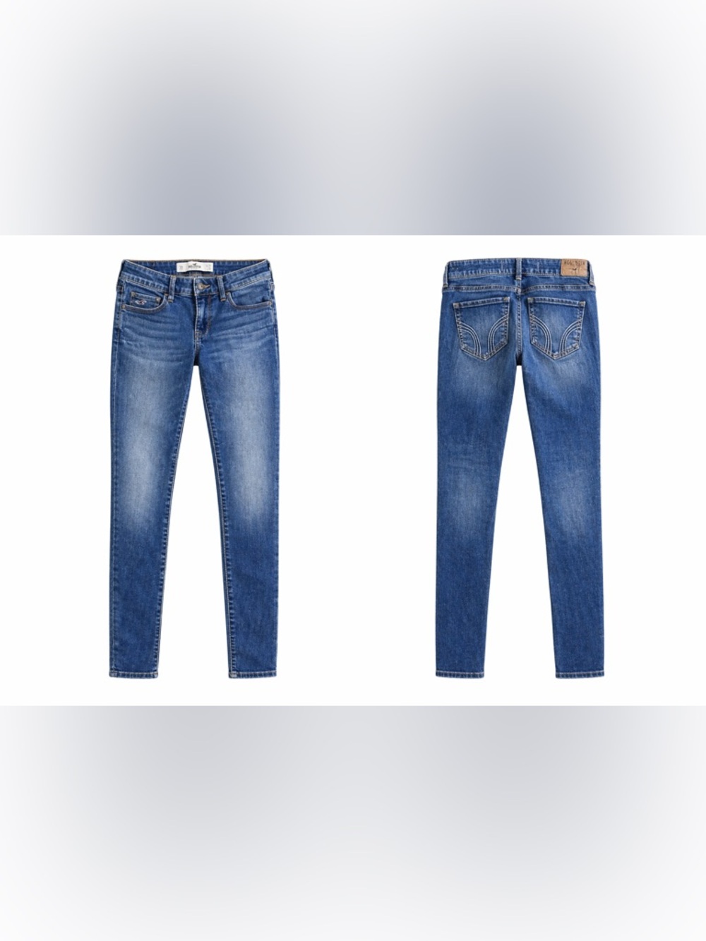 Hollister High-Rise Blue Ankle Crop Jeans - Slim Stretch Fit